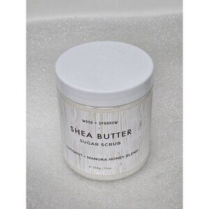 Wood & Sparrow Shea Butter Sugar Scrub Coconut Manuka Honey Blend 19 Oz
